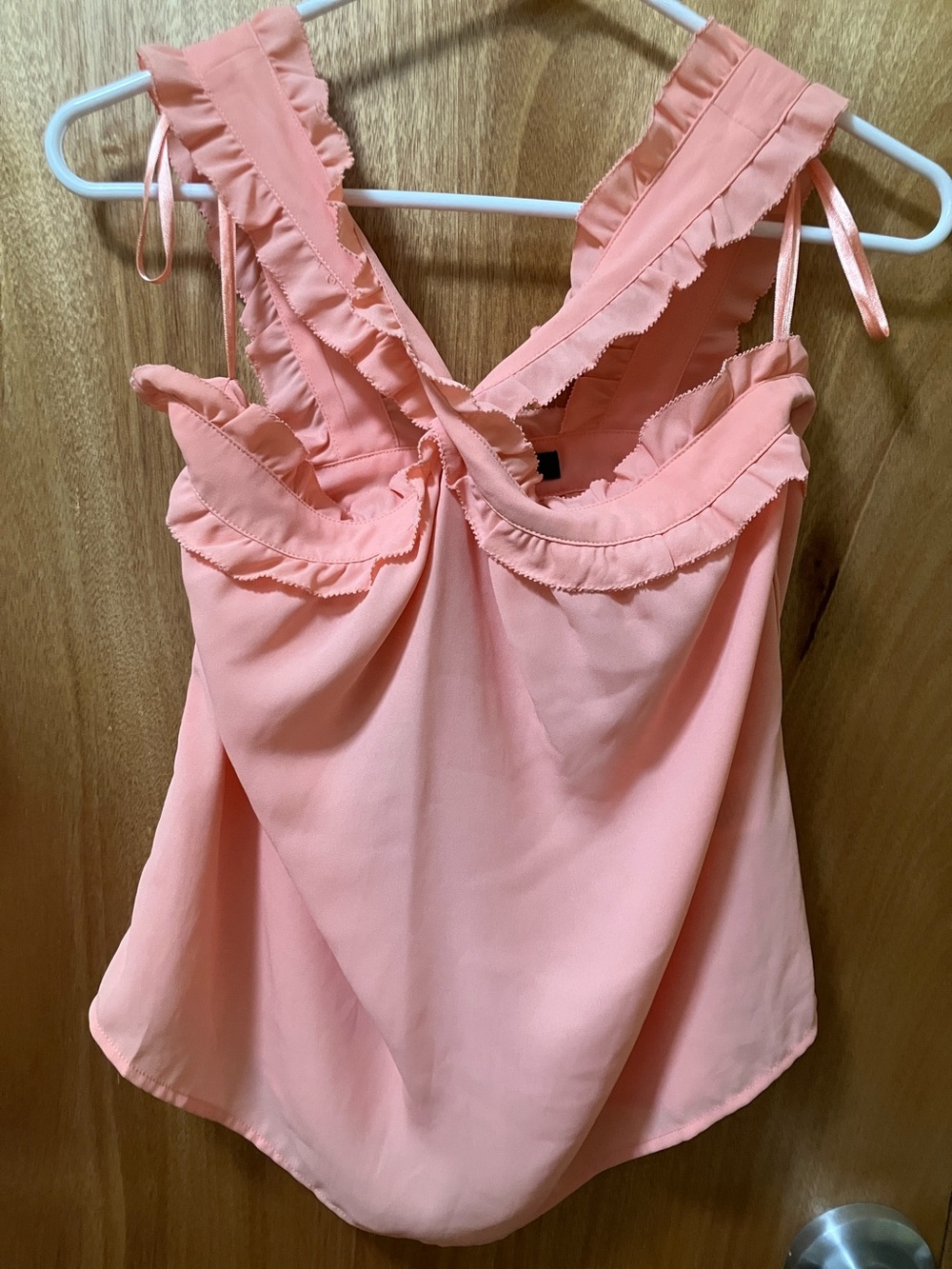 J. Crew Peach Ruffle-Trim Camisole